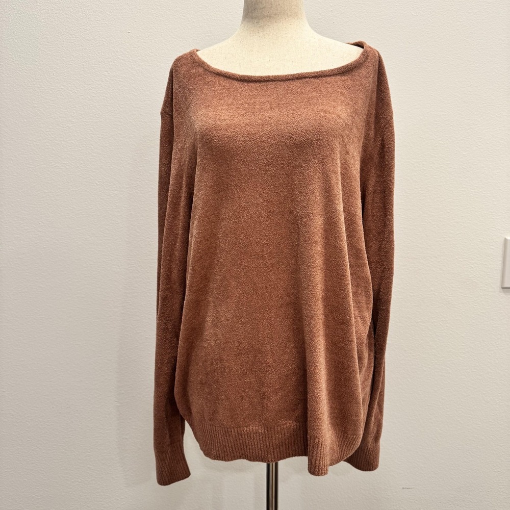 Barefoot Dreams Cozychic Ultra Lite Sweater Women's XL Boatneck‎ Knit Lounge